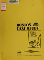 Cover of: Boston taxi study final report