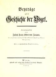 Cover of: Beyträge zur Geschichte der Vögel
