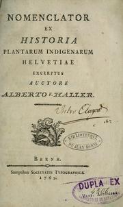 Cover of: Nomenclator ex Historia plantarum indigenarum Helvetiae excerptus