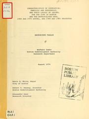 Cover of: Characteristics of population: families and households, and their levels of income, for the city of Boston and the metropolitan area, 1960 and 1970 actual, and 1980 and 1985 projected