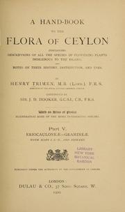 Cover of: A hand-book to the flora of Ceylon | Henry Trimen