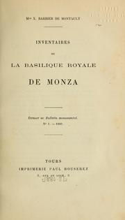 Cover of: Inventaires de la Basilique royale de Monza by X. Barbier de Montault