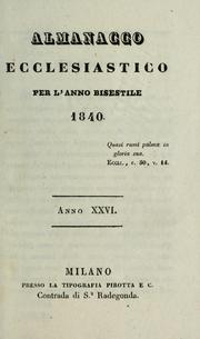 Cover of: Almanacco ecclesiastico per l'anno