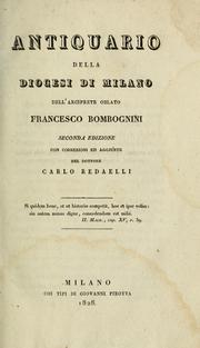 Antiquario della diocesi di Milano by Francesco Bombognini