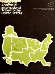 Cover of: A regional analysis of international travel to the United States.