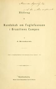 Cover of: Bidrag til Kundskab om Fuglefaunaen i Brasiliens Campos