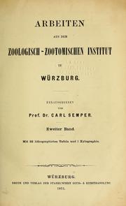 Cover of: Arbeiten aus dem Zoologisch-Zootomischen Institut in Würzburg