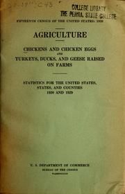 Cover of: Fifteenth census of the United States: 1930.  Agriculture. by United States. Bureau of the Census