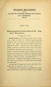 Cover of: Diagnoses plantarum novarum Asiaticarum by C. J. Maximowicz