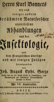 Cover of: Herrn Karl Bonnets Abhandlungen aus der Insektologie