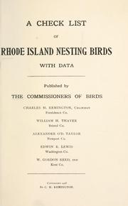 Cover of: A check list of Rhode Island nesting birds: with data