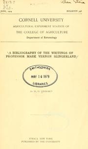 Cover of: A bibliography of the writings of Professor Mark Vernon Slingerland by Mortimer Demarest Leonard