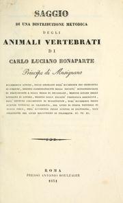 Cover of: Saggio di una distribuzione metodica degli animali vertebrati