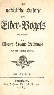 Cover of: Die natuerliche Historie des Eider-Vogels