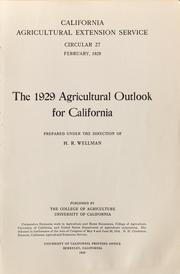 Cover of: The 1929 agricultural outlook for California