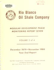 Cover of: Modular development phase monitoring report: year-end report / prepared by Rio Blanco Oil Shale Company
