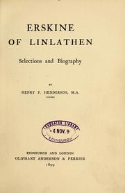 Cover of: Erskine of Linlathen: Selections and biography