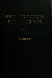Cover of: Physiological regulations
