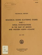 Cover of: Biological sound scattering studies.