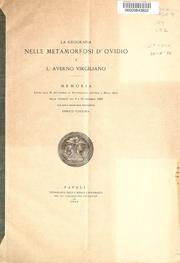 Cover of: La geografia nelle Metamorfosi d'Ovidio e l'Averno virgiliano