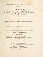 Cover of: Disqvisitio inavgvralis anatomica circa partes genitales foemineas avivm by Georg Spangenberg