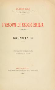 Cover of: I vescovi di Reggio-Emilia: cronotassi