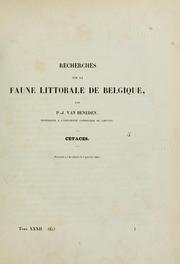 Cover of: Recherches sur la faune littorale de Belgique. Turbellariés