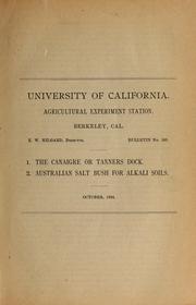 The canaigre or tanners dock by Eugene W. Hilgard