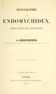 Cover of: Entomographien: Abhandlungen im bereich der Gliederthiere, mit besonderer Benutzung der koenigl. entomologischen Sammlung zu Berlin
