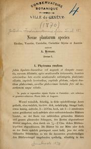 Cover of: Novae plantarum species Tiroliae, Venetiae, Carnioliae, Carinthiae Styriae et Austriae.