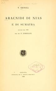 Cover of: Aracnidi di Nias e di Sumatra