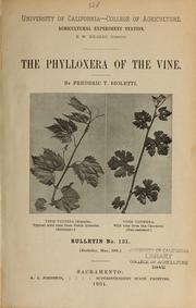 Cover of: The phylloxera of the vine