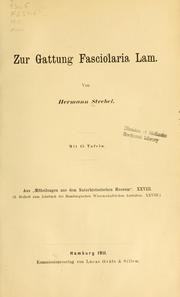 Cover of: Zur Gattung Fasciolaria Lam