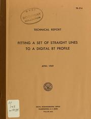 Cover of: Fitting a set of straight Lines to a digital BT profile