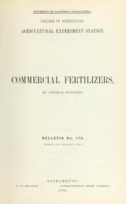 Cover of: Commercial fertilizers | George Roberts