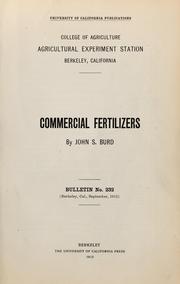 Cover of: Commercial fertilizers