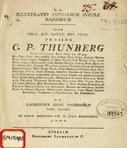 Cover of: Illustratio animalium Sveciae rariorum. by Carl Peter Thunberg