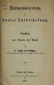 Harmoniesystem in dualer Entwickelung by A. v. Oettingen