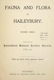 Fauna and flora of Haileybury by Haileybury Natural Science Society