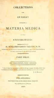 Cover of: Collections for an essay towards a materia medica of the United States