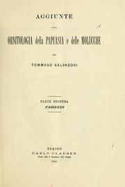 Cover of: Aggiunte alla ornitologia della Papuasia e delle Molucche by Salvadori, Tommaso conte