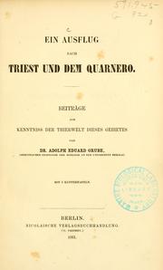Cover of: Ein Ausflug nach Triest und dem quarnero by Eduard Grube