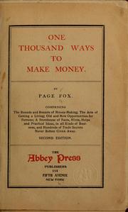 Cover of: One thousand ways to make money