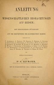 Cover of: Anleitung zu wissenschaftlichen Beobachtungen auf Reisen. by Georg Balthasar von Neumayer