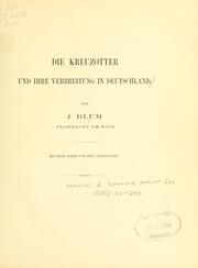 Cover of: Die kreuzotter und ihre verbreitung in Deutschland