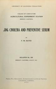 Cover of: Hog cholera and preventive serum