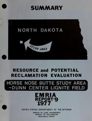 Cover of: Resource and potential reclamation evaluation, Horse Nose Butte study area, Dunn Center lignite field