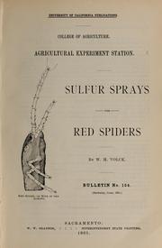 Cover of: Sulfur sprays for red spiders
