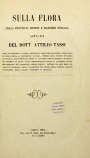 Cover of: Sulla flora della provincia Senese e Maremma toscana by Attilio Tassi