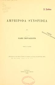 Cover of: Amphipoda Synopidea by Carl Erik Alexander Bovallius